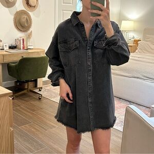 Black denim button up dress or shirt
